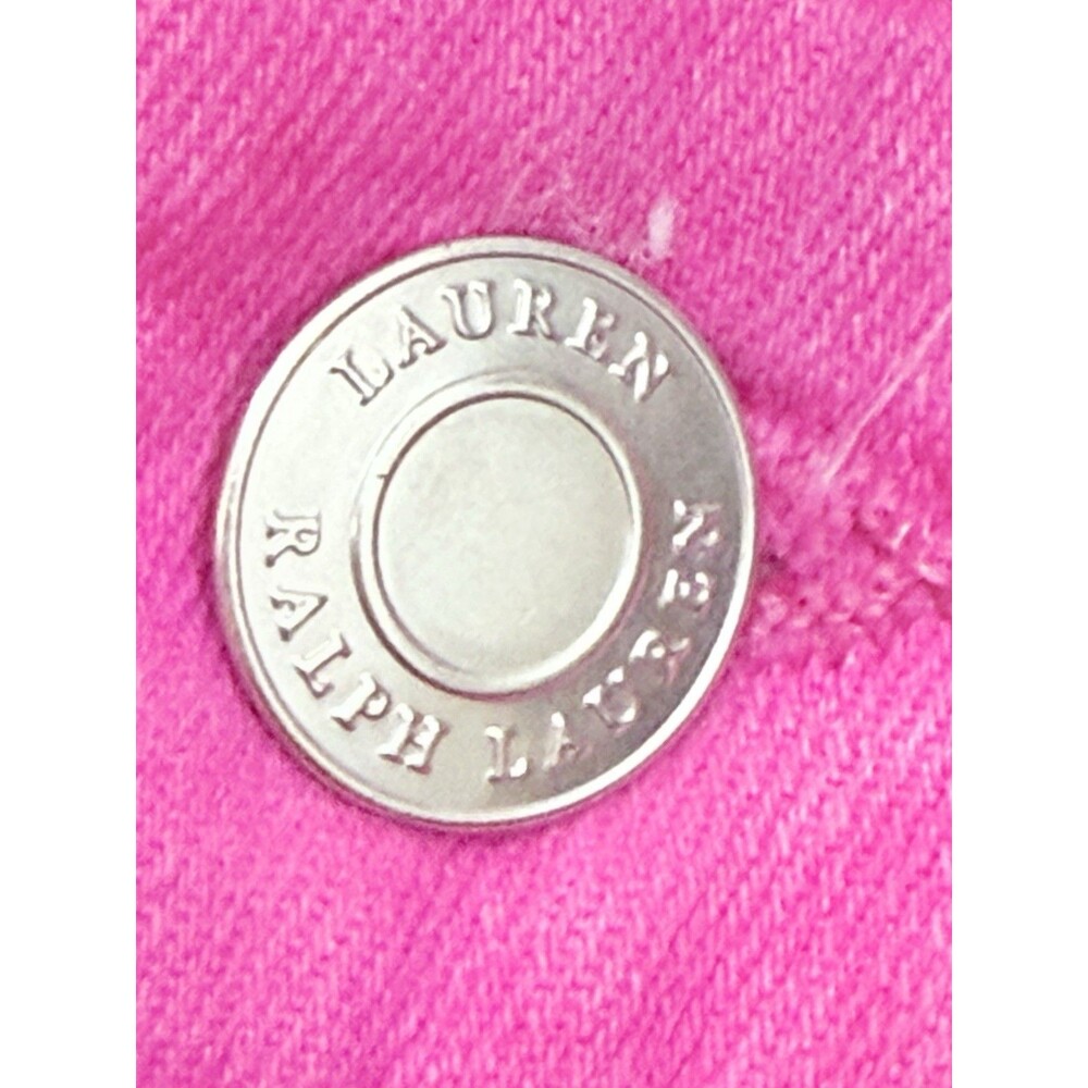 LAUREN RALPH LAUREN Dark Pink Denim Premier Skinny Cropped Ankle Jeans ~ 8 - Picture 2 of 16